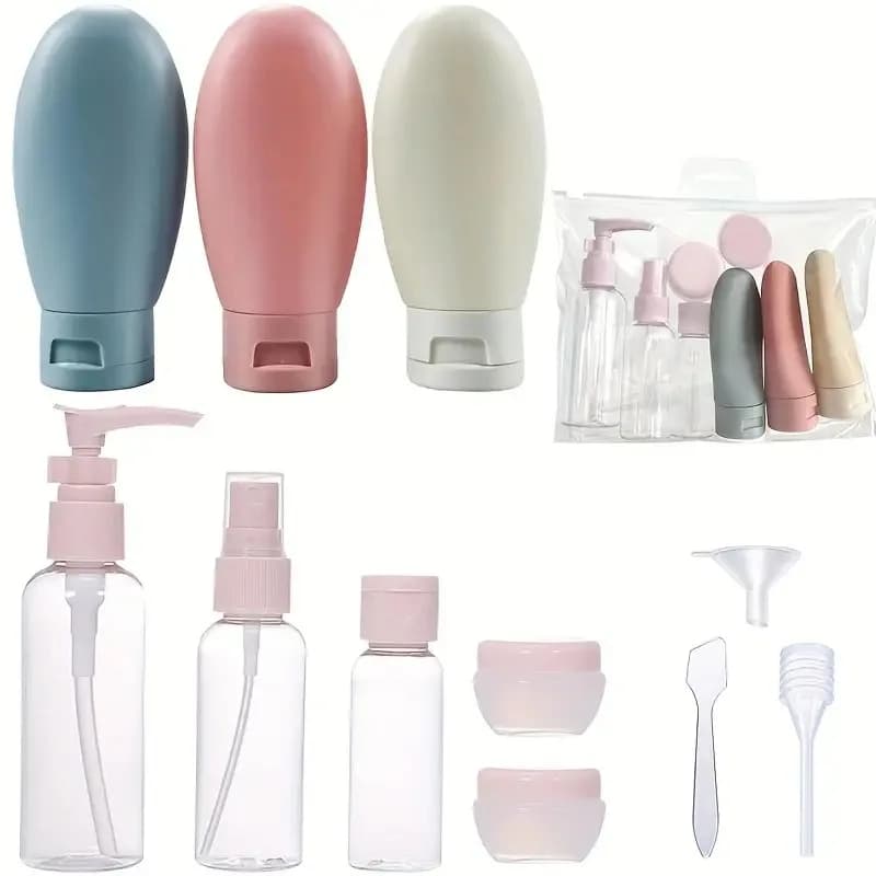 Juego de Botellas de Viaje: 11 Piezas para Cosméticos