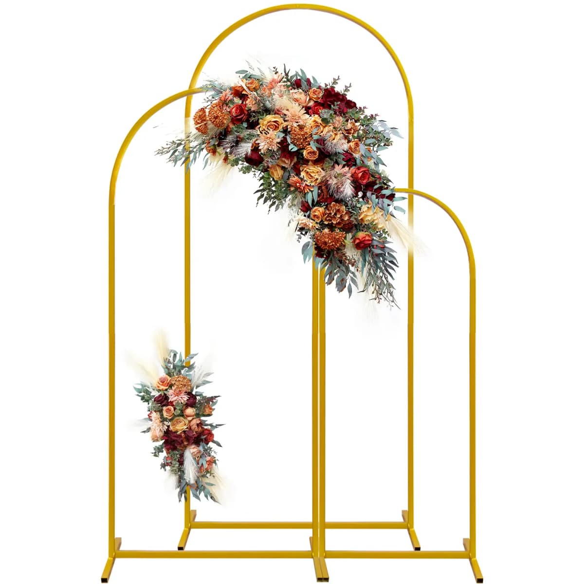 Juego de 3 Soportes de Arco Dorado para Bodas y Celebraciones