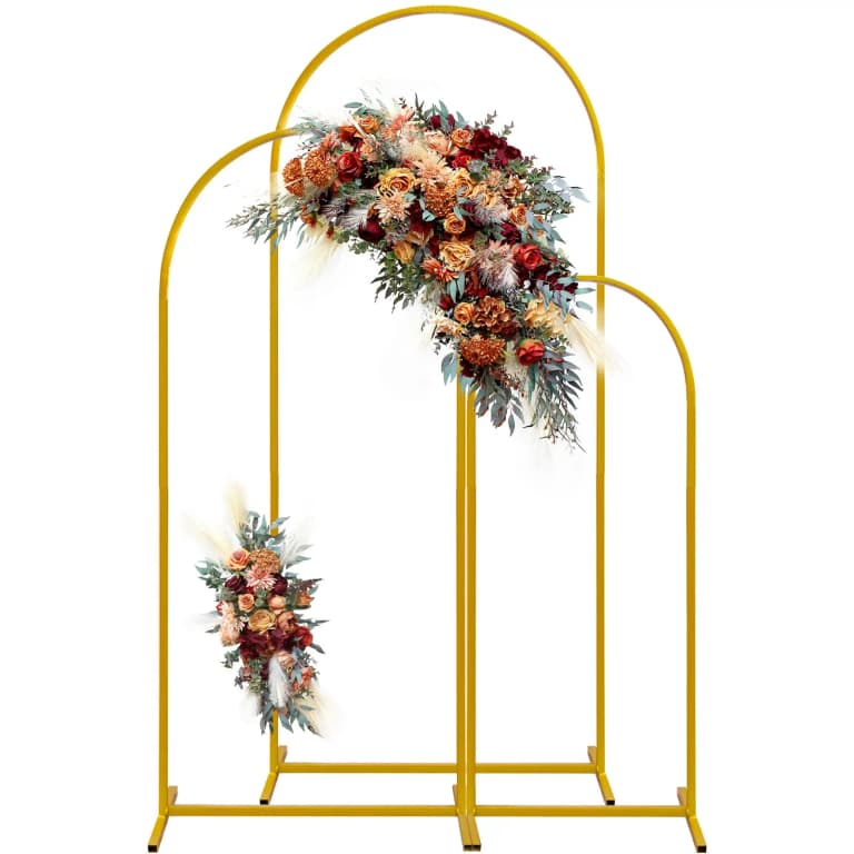 Juego de 3 Soportes de Arco Dorado para Bodas y Celebraciones