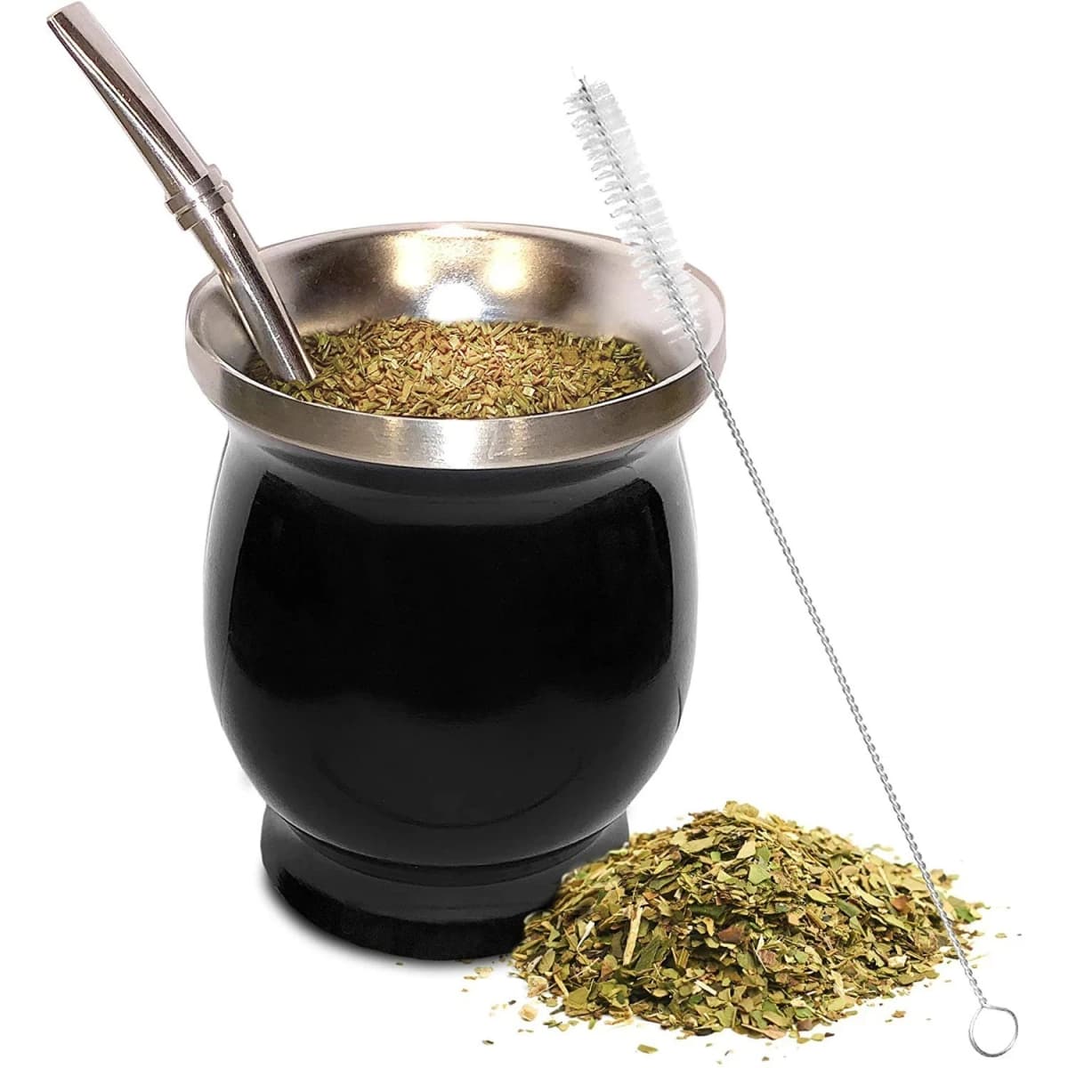 Taza Mate de Acero Inoxidable 8oz con Cepillo y Estilo Único