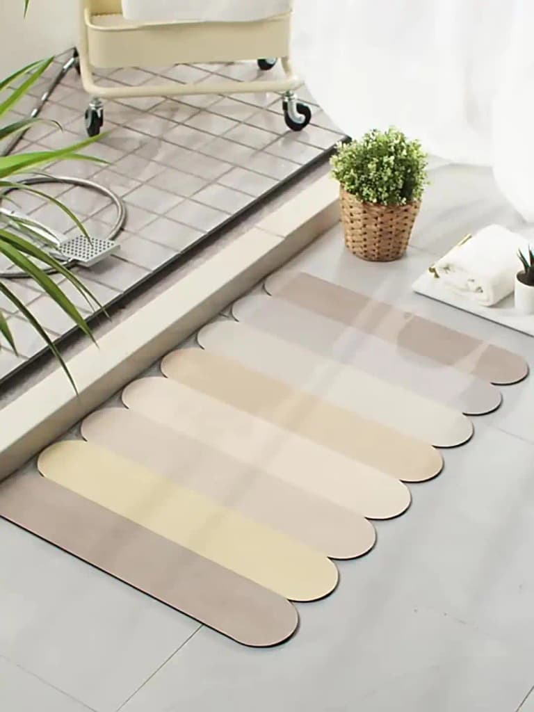 Alfombra de baño antideslizante y absorbente de diatomita