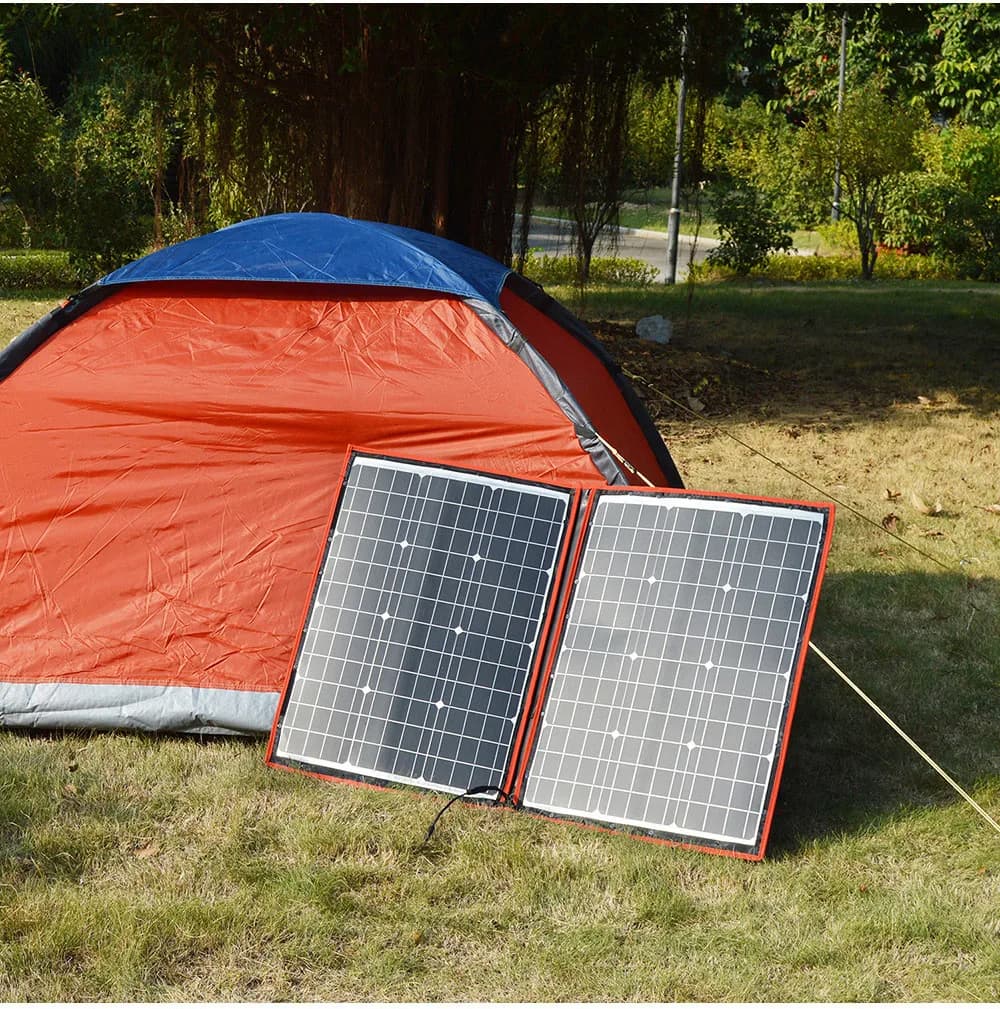 Panel Solar Plegable de 100W para Camping y Viajes