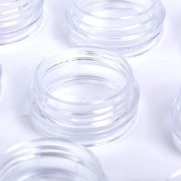 50 Mini Tarros Transparentes de 5g para Cosméticos y Decoración