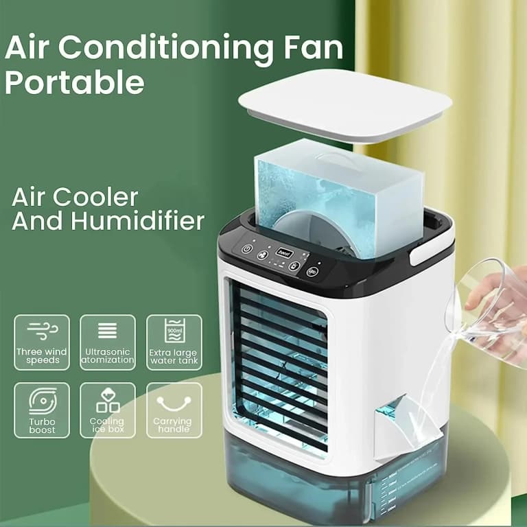 Aire Acondicionado Portátil: Mini Enfriador con Humidificador