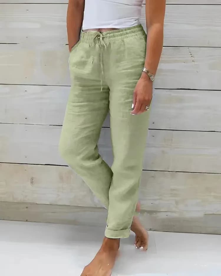 Pantalones de Verano de Lino y Algodón para Mujer 2024